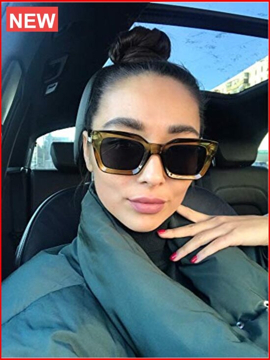 Classic Square Chunky Frame UV400 Non-Polarized Sunglasses main image 6